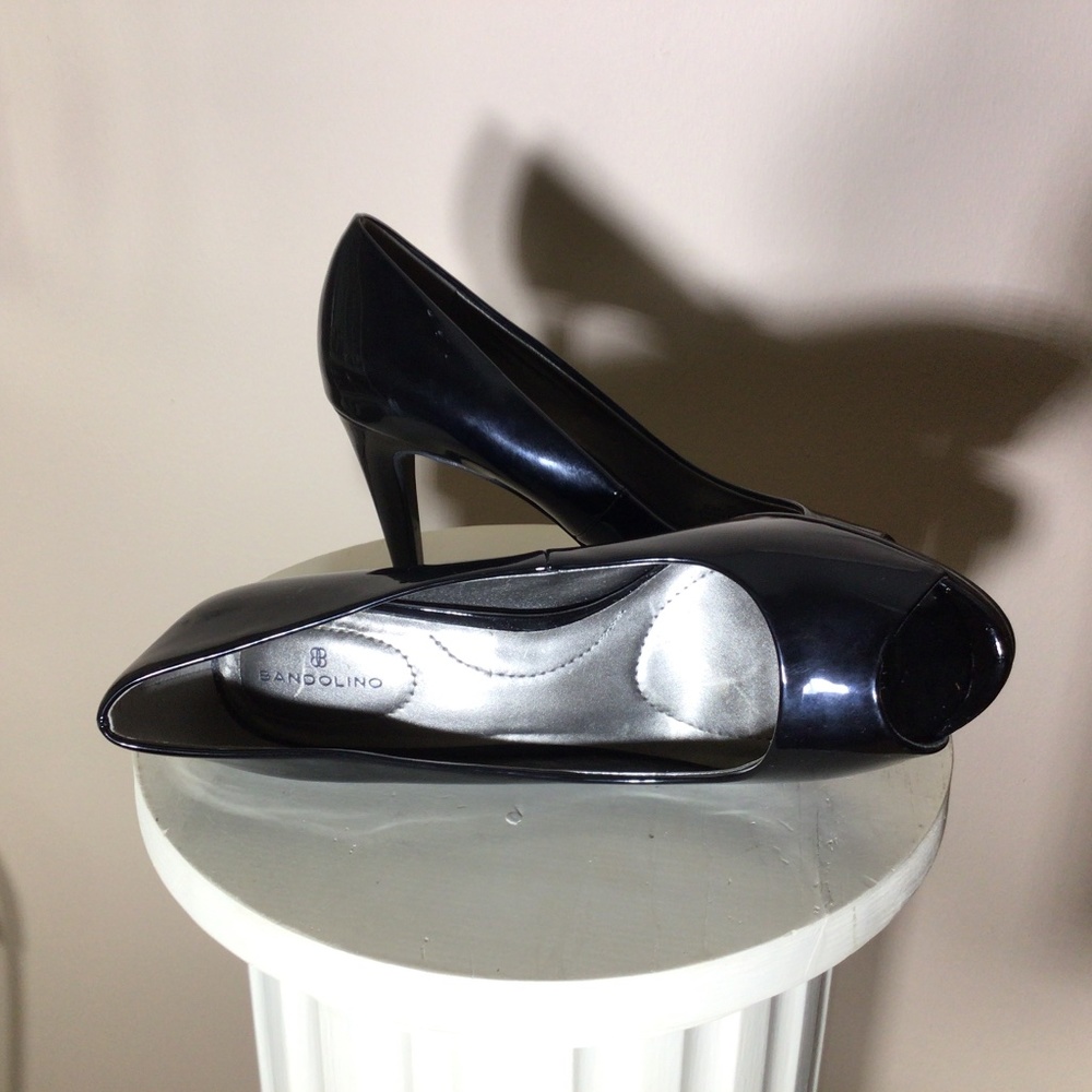 Bandolino Peep Toe Black Patton Heels Size 7 1/2